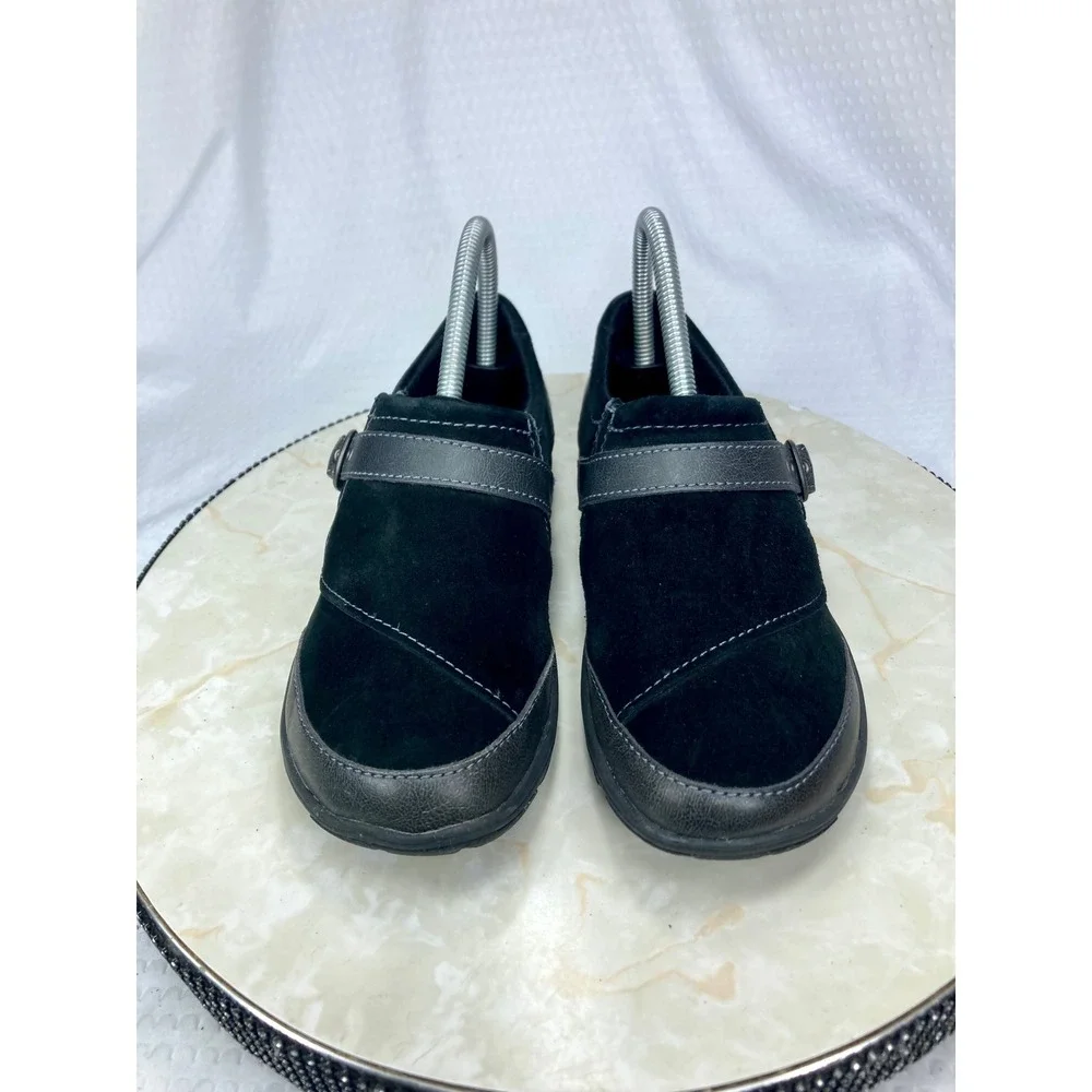 Merrell Dassie Suede Buckle Slip On Loafers Womens 7 Black Casual Walking Shoes